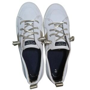 Sperry Women's Crest Vibe Sneaker Linen White STS85934 Size 9.5 Medium